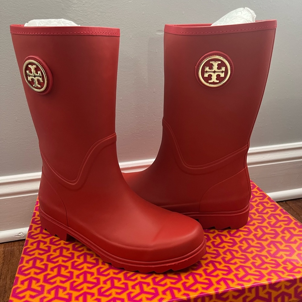 Tory Burch rain boots Red, Size 9
